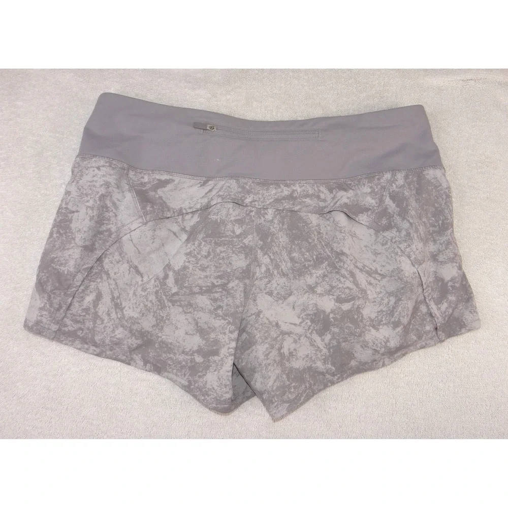 Lululemon Speed Up Running Shorts Grey Marble Ice Dye‎ LW7AX5S Size 8
